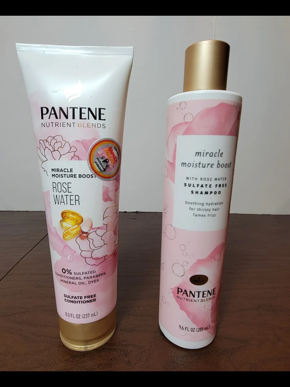 Pantene Pro-V Miracle Moisture Boost W/ Rose Water Shampoo & Conditioner 8-9.6oz